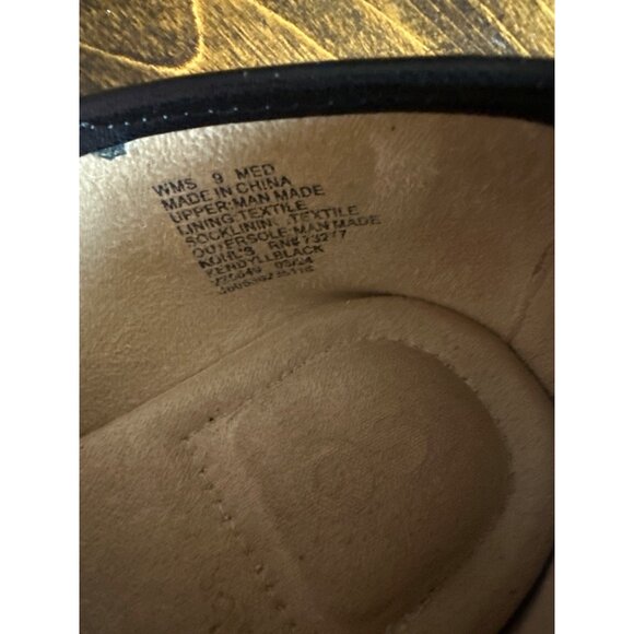 Womens Black Mary Jane Flats Size 9 W/M Elastic Strap Sq Toe Slip-On Comfort - Picture 5 of 9